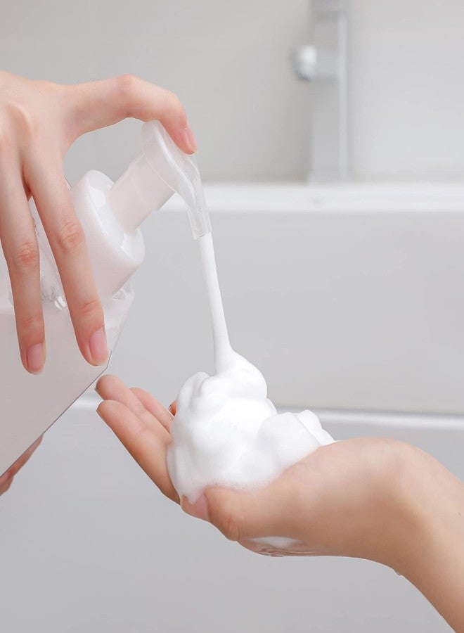 UUJOLY Foaming Soap Dispenser 1L (33.8oz) Refillable Plastic Pump Bottle for Liquid Soap, Shampoo, Body Wash (2 Pcs) (Clear) - Image 2